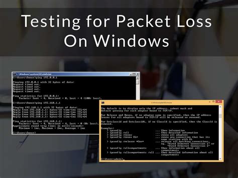 testing for network drops|check packet loss windows.